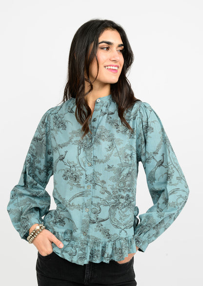 Toile  Ruffled Hem Shirt