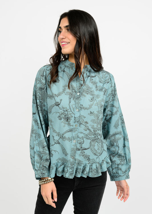 Toile  Ruffled Hem Shirt