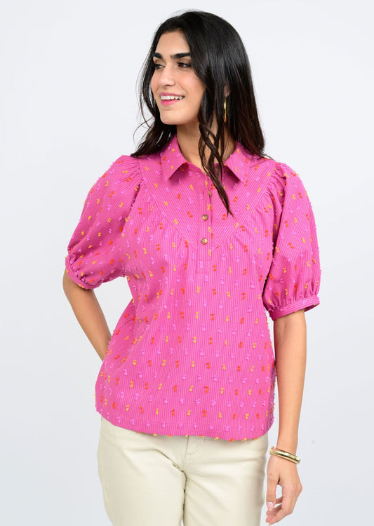 Clip Dot Stripe Top