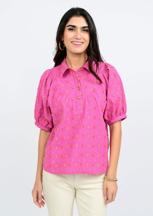 Clip Dot Stripe Top