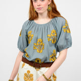 Applique Peasant Top