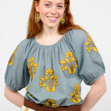 Applique Peasant Top