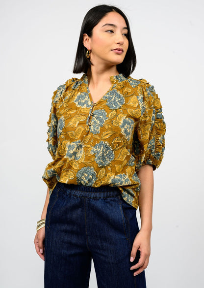 Hydranga Ruffle Sleeve Top
