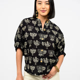 Block Print Poncho Top