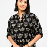 Block Print Poncho Top