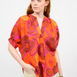 Bold Flower Popover Top