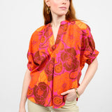 Bold Flower Popover Top
