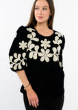 VELVET EMBROIDERED TOP