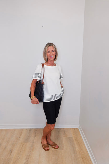 Boatneck Top W/ Contrast