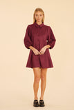 PUFF SLEEVE SUEDE DRESS