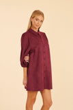 PUFF SLEEVE SUEDE DRESS