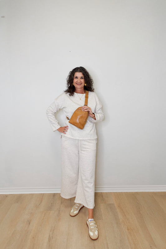 Soft Melange Terry Cropped Pants