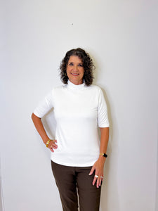 FRENCH TERRY ELBOW SLEEVE TOP