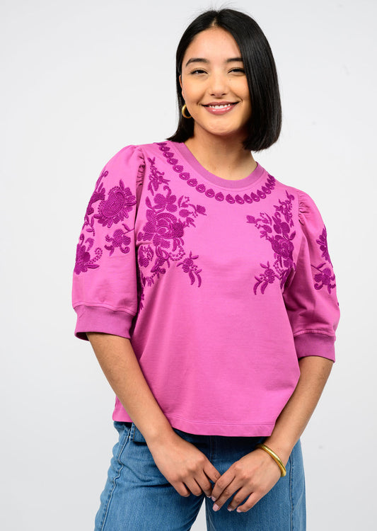 Trails Of Flowers Knit Top
