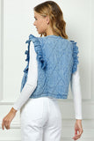 RUFFLE QUILTED VEST