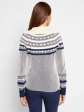 PLACED FAIRISLE ZIP FRONT CARDIGAN