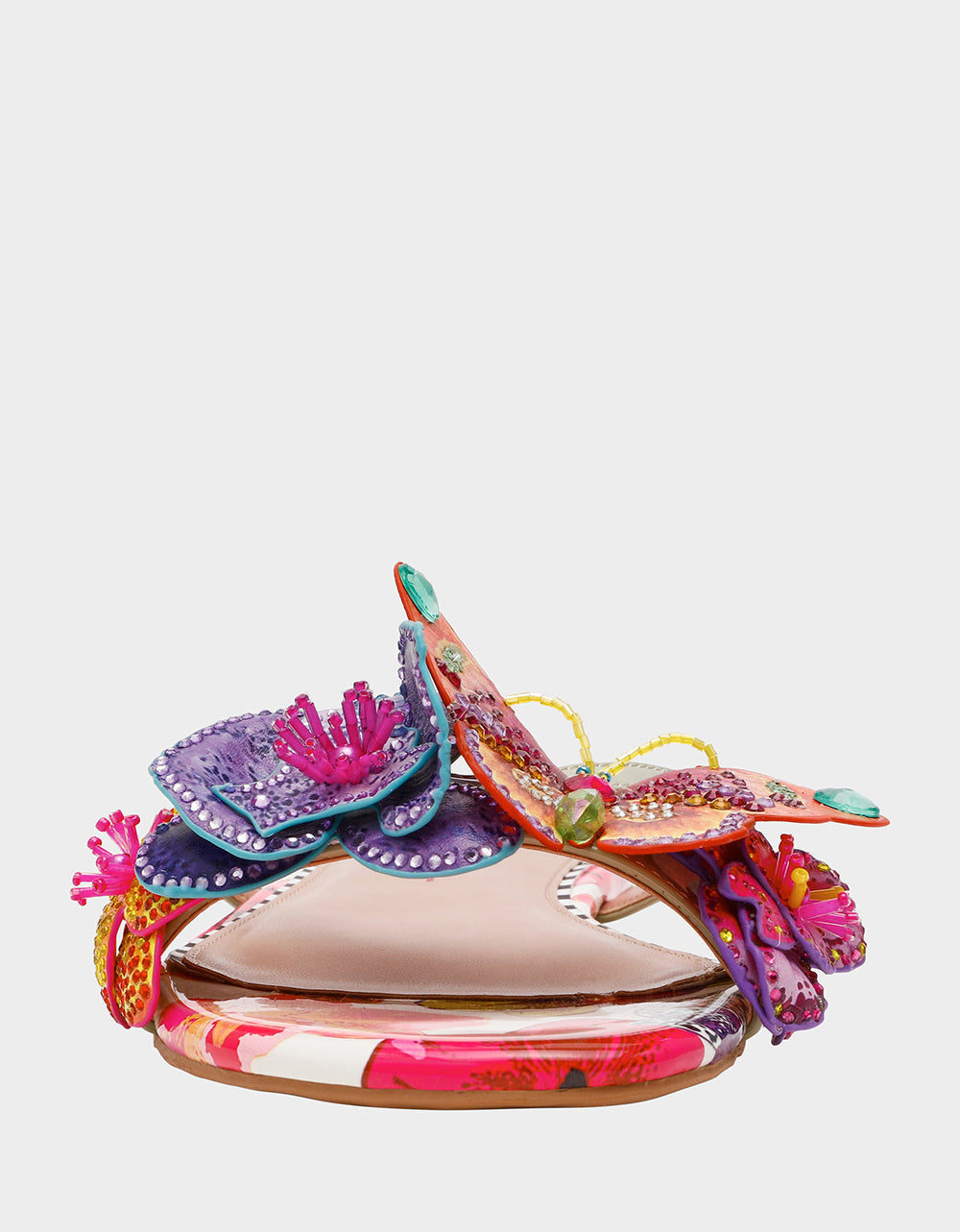 Colorful butterfly-shaped object on a white background