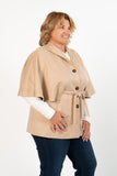 BELTED CAPE JACKET