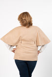 BELTED CAPE JACKET