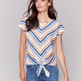 Yarn Dye Linen Cap Sleeve Top