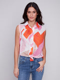 PRINTED VOILE SLEEVELESS TOP