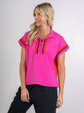 COLOR BLOCK POPPY PULLOVER TOP