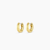 Pair of gold hoop earrings on a white background