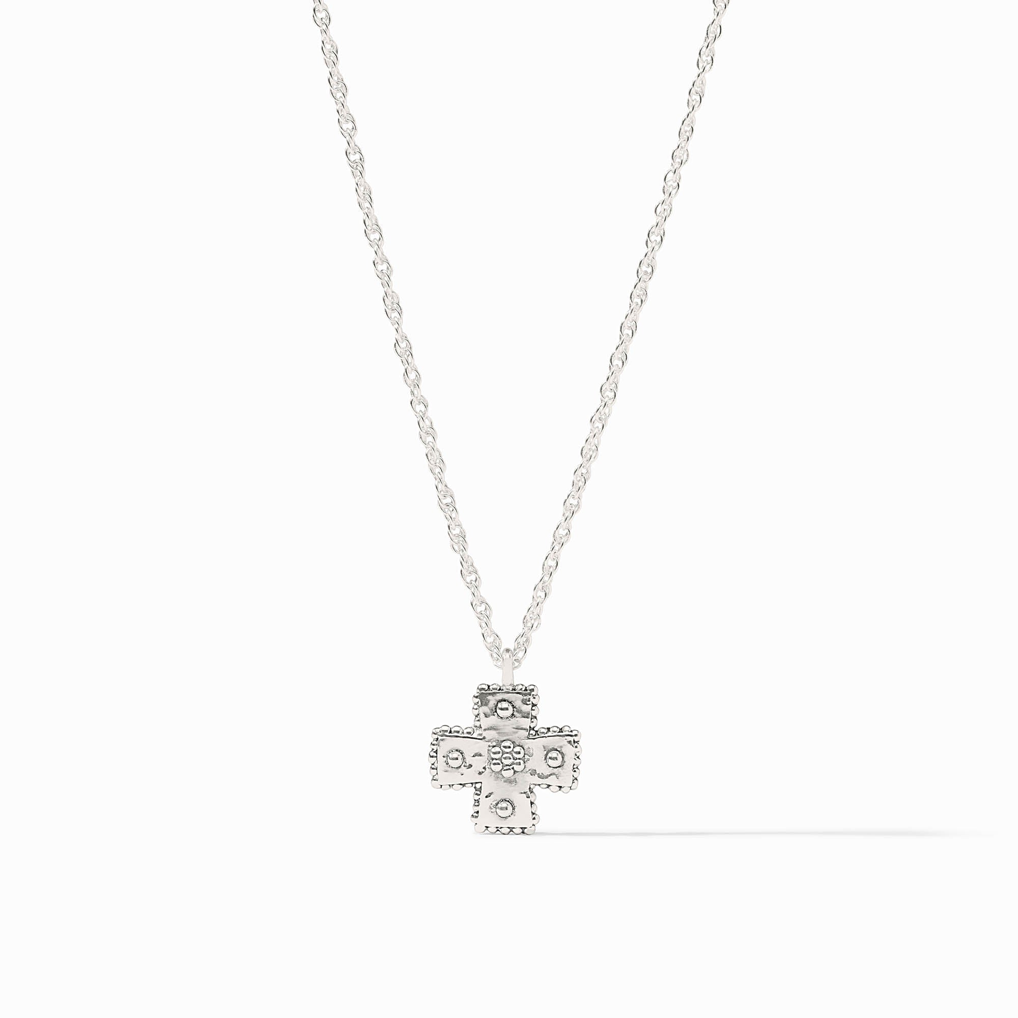 Julie Vos Malta Canterbury Station Necklace in silver with delicate station details