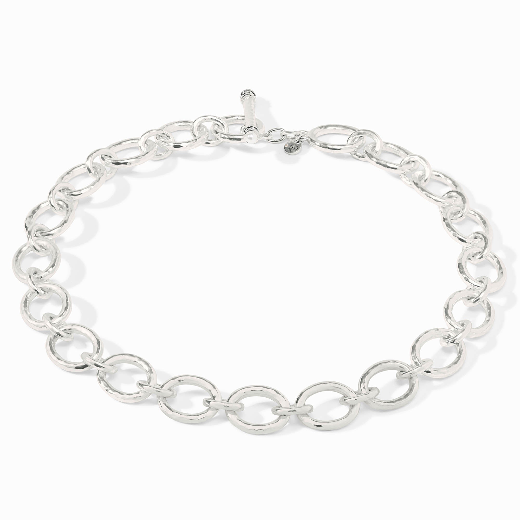 Silver chain bracelet on a white background
