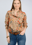 EYELET FLORAL SNAP SHIRT