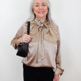 L/S Blouse W/ Back Necktie