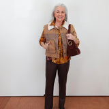 Button Up Blouse W/ Placement Emb.
