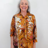 Button Up Blouse W/ Placement Emb.