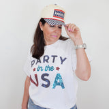America Striped Canvas Cap