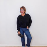 L/S Mock Neck Sweater W/ Fringe