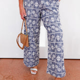Embroidered Wide Leg Pant - TresChicTexas