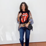 Rolling Stones Ruffle Banded Pullover Top
