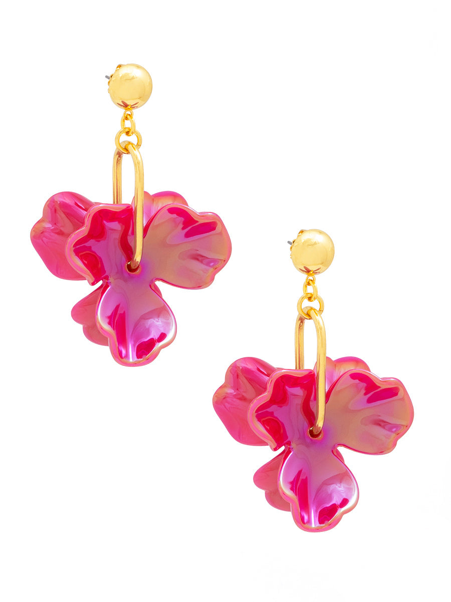 DOUBLE DROP FLOWER EARRINGS