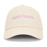 Beige cap with 'Favorite Daughter' text on a white background