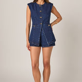 Denim Buttoned Vest