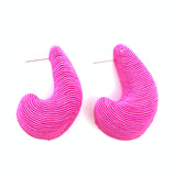 CORD WRAPPED TEARDROP EARRINGS