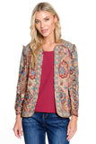 QUILTED MULTI PRINT JACKET