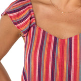 Flutter Sleeve Woven Top W / Ties