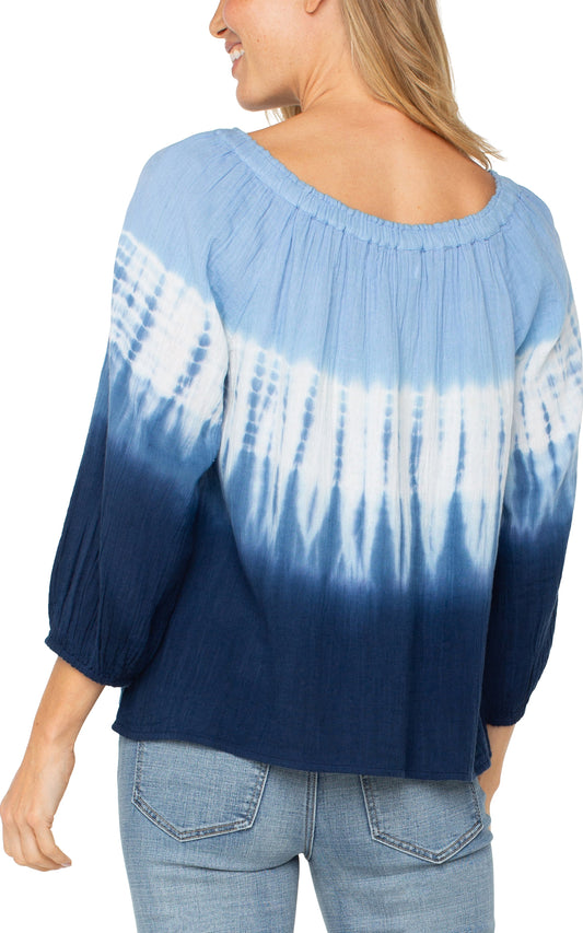 3/4 Sleeve Boat Neck Top