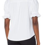 Elbow Puff slv Snap Front Shirt