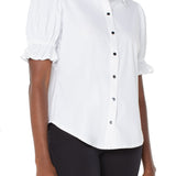 Elbow Puff slv Snap Front Shirt