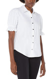 Elbow Puff slv Snap Front Shirt