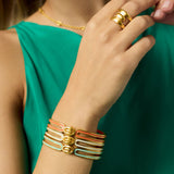 Laguna Enamel Hinge Bangle - Melon