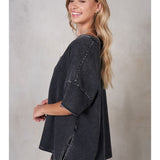 V-Neck Drop Shoulder Boxy T-Shirt