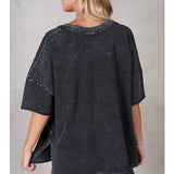V-Neck Drop Shoulder Boxy T-Shirt